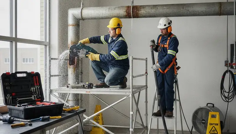 Emergency plumber in Phoenix, AZ repairing a burst pipe for fast residential service
