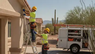 Phoenix AZ plumber repairing a residential pipe for plumbing service
