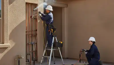 Phoenix AZ plumber repairing a sink leak for residential plumbing service