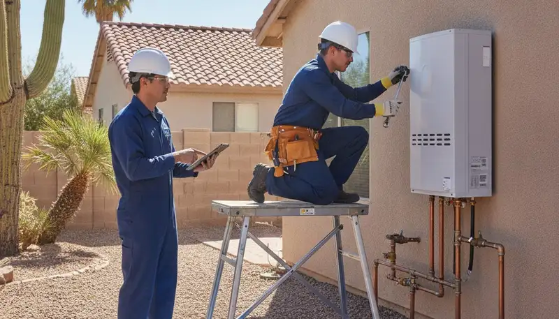 Phoenix, AZ plumber repairing residential plumbing for a local plumbing repair service