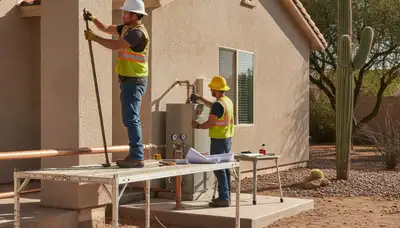Phoenix, AZ plumber repairing a residential pipe leak for a local plumbing service