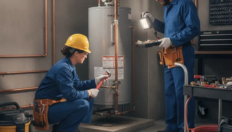 Phoenix, AZ plumber repairing a residential pipe for fast, reliable plumbing service