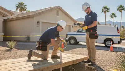 Phoenix, AZ plumber repairing a leak for a local plumbing repair service