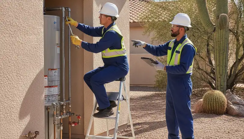 Phoenix, AZ plumber repairing a residential plumbing fixture for local plumbing service