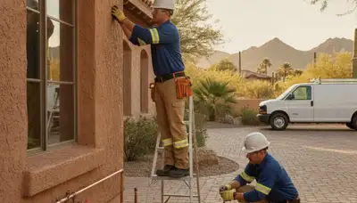 Phoenix, AZ plumbing repair technician servicing residential pipes for plumbersinphoenixaz-new.com