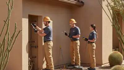 Phoenix, AZ plumbing repair technician servicing residential pipes for local plumbing business