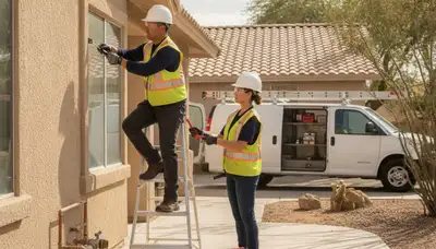 Phoenix, AZ plumber repairing a residential plumbing leak on an area service call