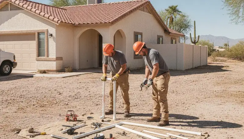 Phoenix AZ plumbing repair technician servicing a residential sink for plumbersinphoenixaz-new.com