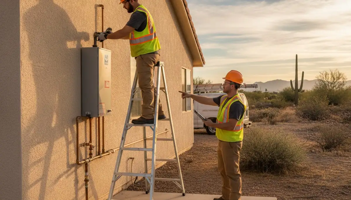 Plumber repairing a pipe in Phoenix, AZ for reliable plumbing service