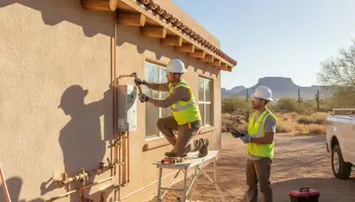 Phoenix AZ plumber repairing a residential pipe for plumbing service