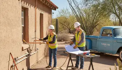 Plumber repairing a leak in Phoenix, AZ for residential plumbing service