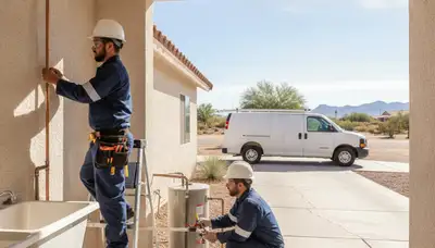 Phoenix AZ plumber repairing a leaking pipe for residential plumbing service