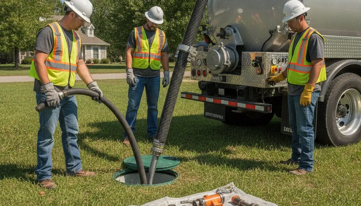 Phoenix, AZ septic pumping service truck for residential plumbing repair and maintenance