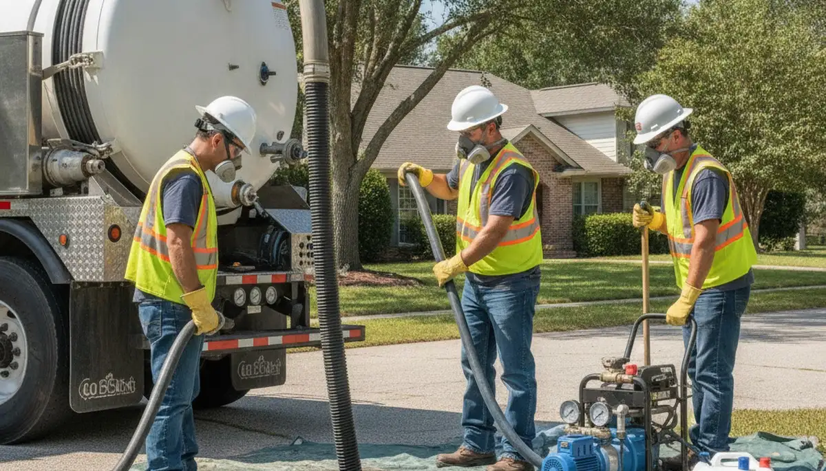 Phoenix plumber cleaning septic tank for Phoenix, AZ home service maintenance
