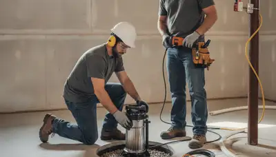 Phoenix plumbers installing a sump pump to protect Phoenix, AZ homes from flooding