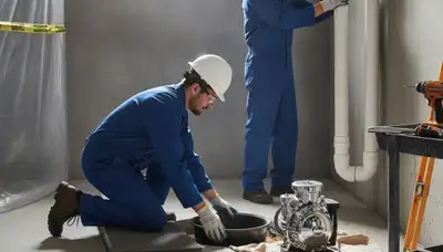 Sump pump installation for Phoenix, AZ home flood protection by local plumbers