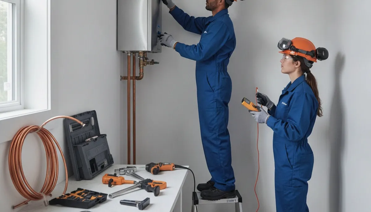 Tankless water heater installation in Phoenix, AZ by On Call Plumbers
